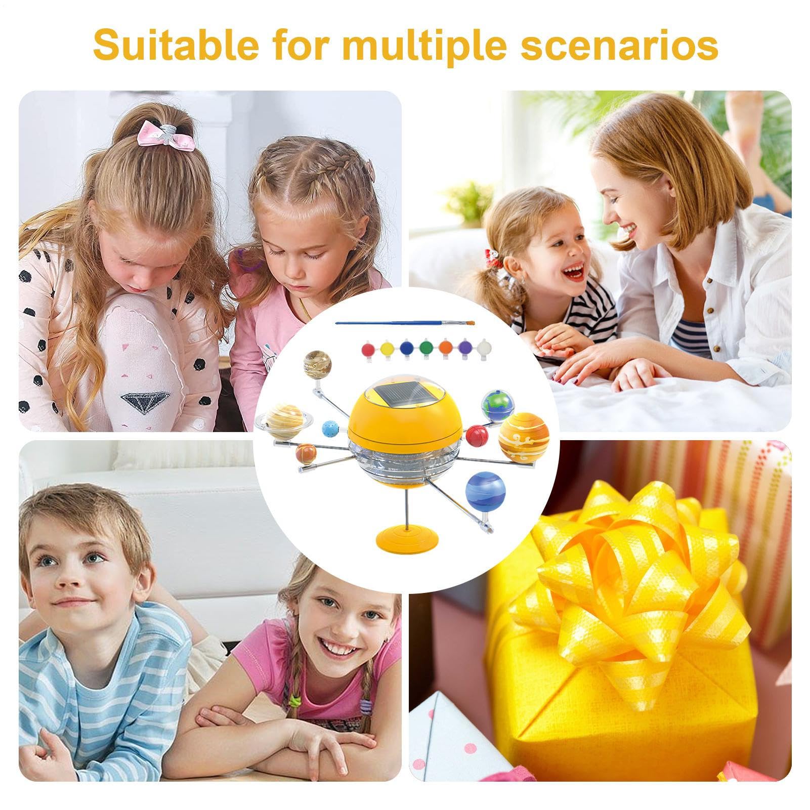 Kit de système Solaire pour Le Projet Scolaire, kit de modèle du système Solaire - Projet de planète | Planétarium de d'astronomie pour Les activités familiales de l'arrière-Cour Expérience d'e