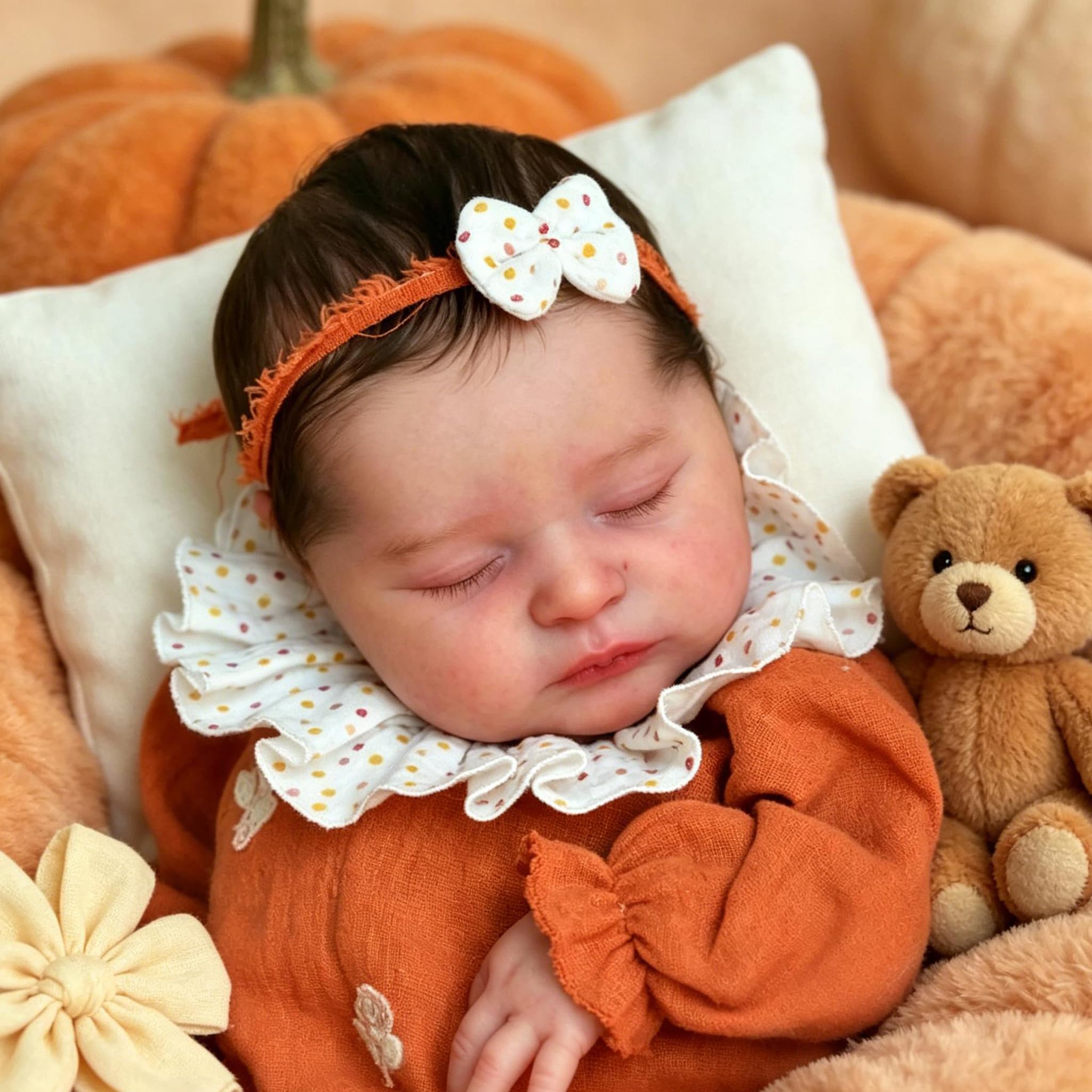 RXDOLL Realistische Reborn-Babypuppen, weicher Stoffkörper, 45,7 cm, schlafend, lebensechte Babypuppen, die echt aussehen bewegliche Vinylgliedmaßen Reborn Kleinkind Puppe Frühchen Babys