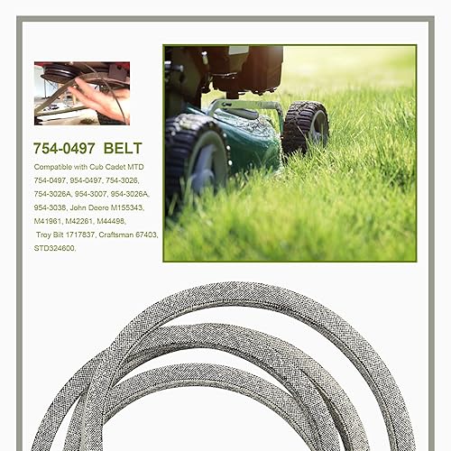 Miniatura 6 de Honoyam 754-0497 954-0497 Correa de transmisión de cubierta 12 "x 60" Reemplazo para 7540497 9540497 para MTD Cub Cadet Troy-Bilt 7540497 9540497