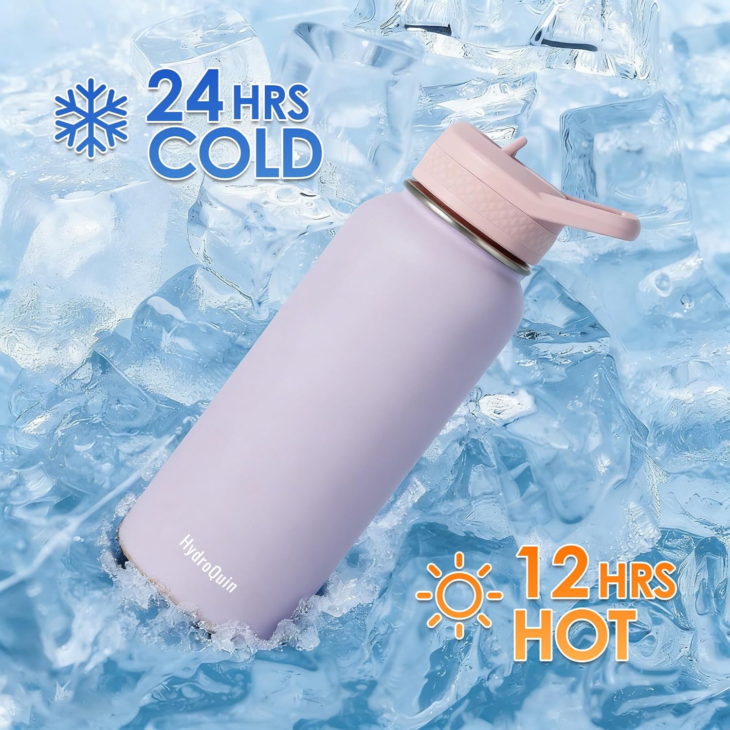 32 OZ Water Bottle with Straw, Stainless Insulated Steel Waterbottle with Comfort Grip Handle,Keep Cold Water Bottles for Camping Sports Office Daily Use