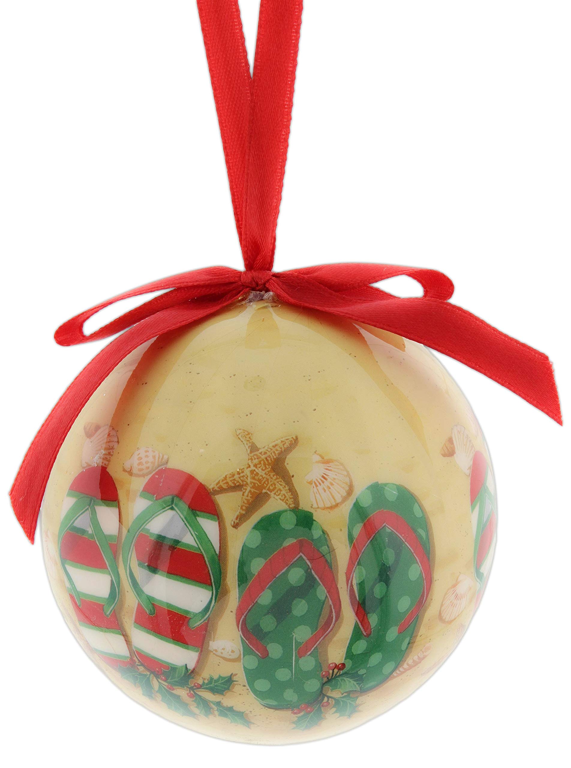 The Bridge Collection Coastal Paper Ball Ornament (Flip Flops)