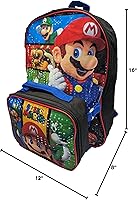 Vista 9 de AI ACCESSORY INNOVATIONS Mario Luigi Bros - Mochila de tamaño completo de 16 pulgadas con lonchera desmontable