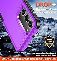 Vista 3 de SPIDERCASE Funda solo para Samsung Galaxy S23, a prueba de golpes, solo para Samsung Galaxy S23, morado oscuro