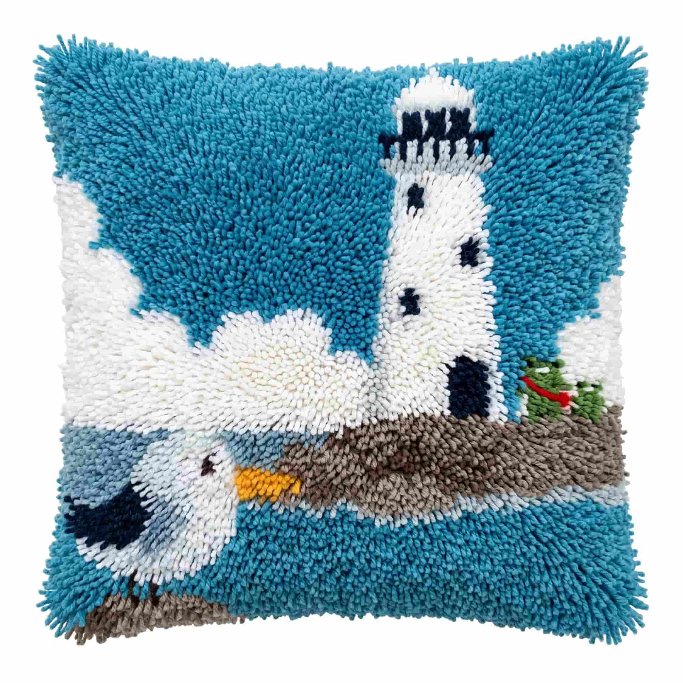AxiangziK Latch Hook Pillow Kit Lighthouse 43X43Cm