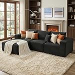 Cloud Modular Sectional Sofa, 109" L Shaped Comfort Boneless Couch, Deep Seat, Skin-Friendly Corduroy, No Assembly Design