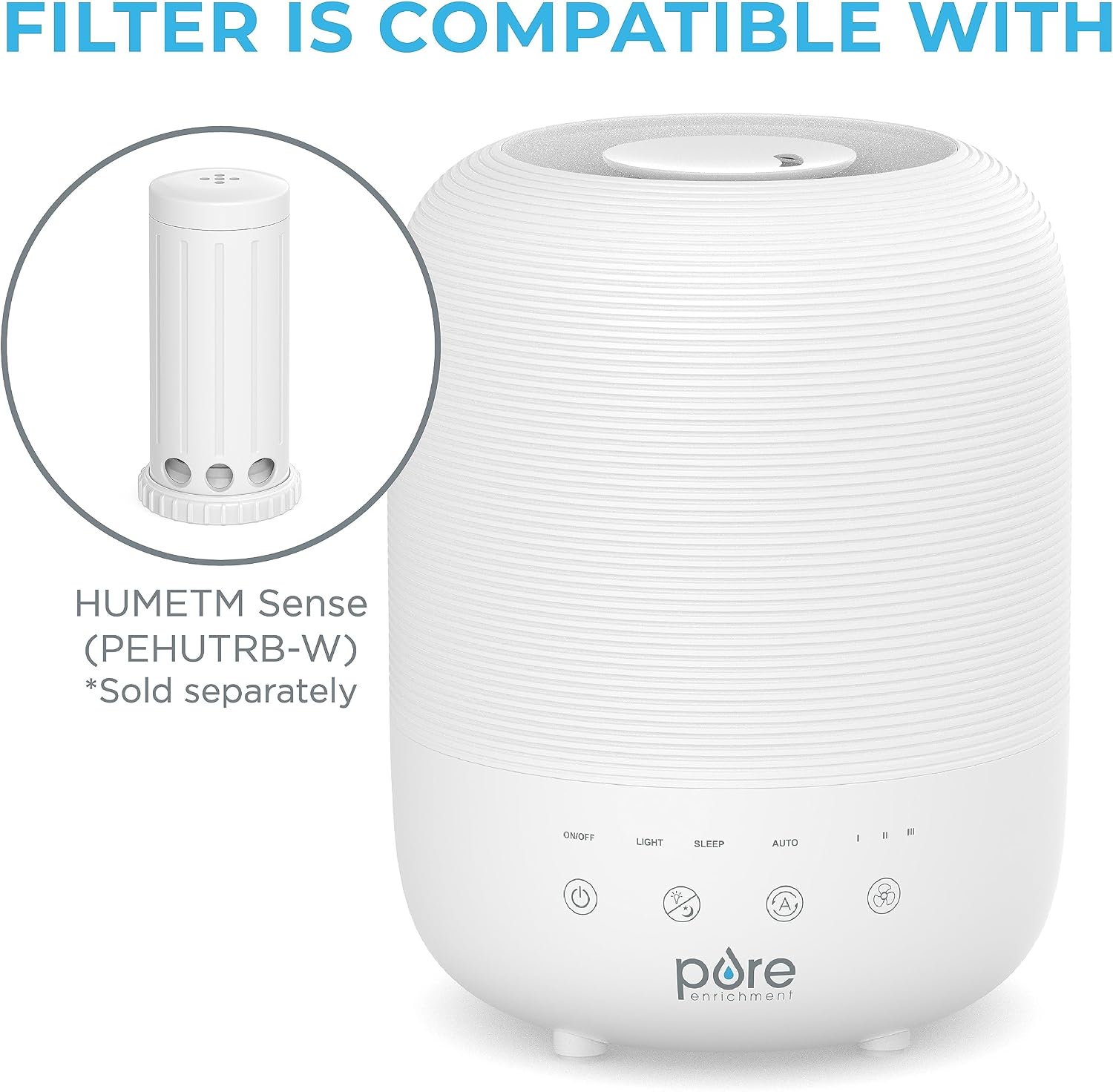 Pure Enrichment® Genuine Humidifier Decalcification Cartridge Filter for Hume™ Sense Top Fill Humidifier (PEHUTRB-W)