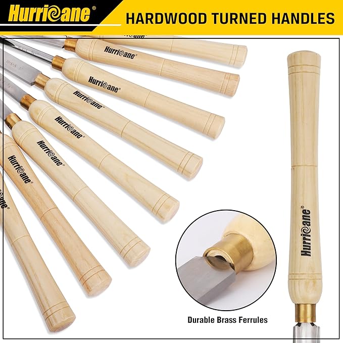 Juego de 8 Formones para Torno de Madera HURRICANE M2 HSS miniatura 7