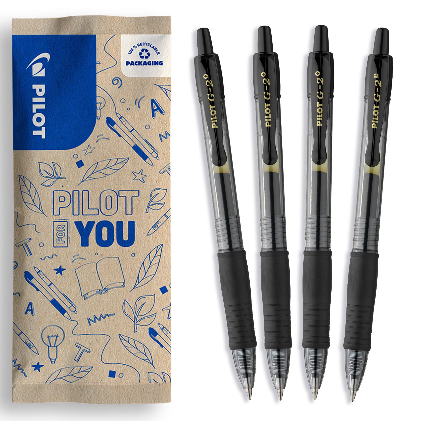Pilot G2 Penne A Sfera Gel Blu 0.7 Mm - Confezione Da 5, Scrittura Fluida, Impugnatura Ergonomica E Design Retrattile Per Ufficio E Scuola - 4