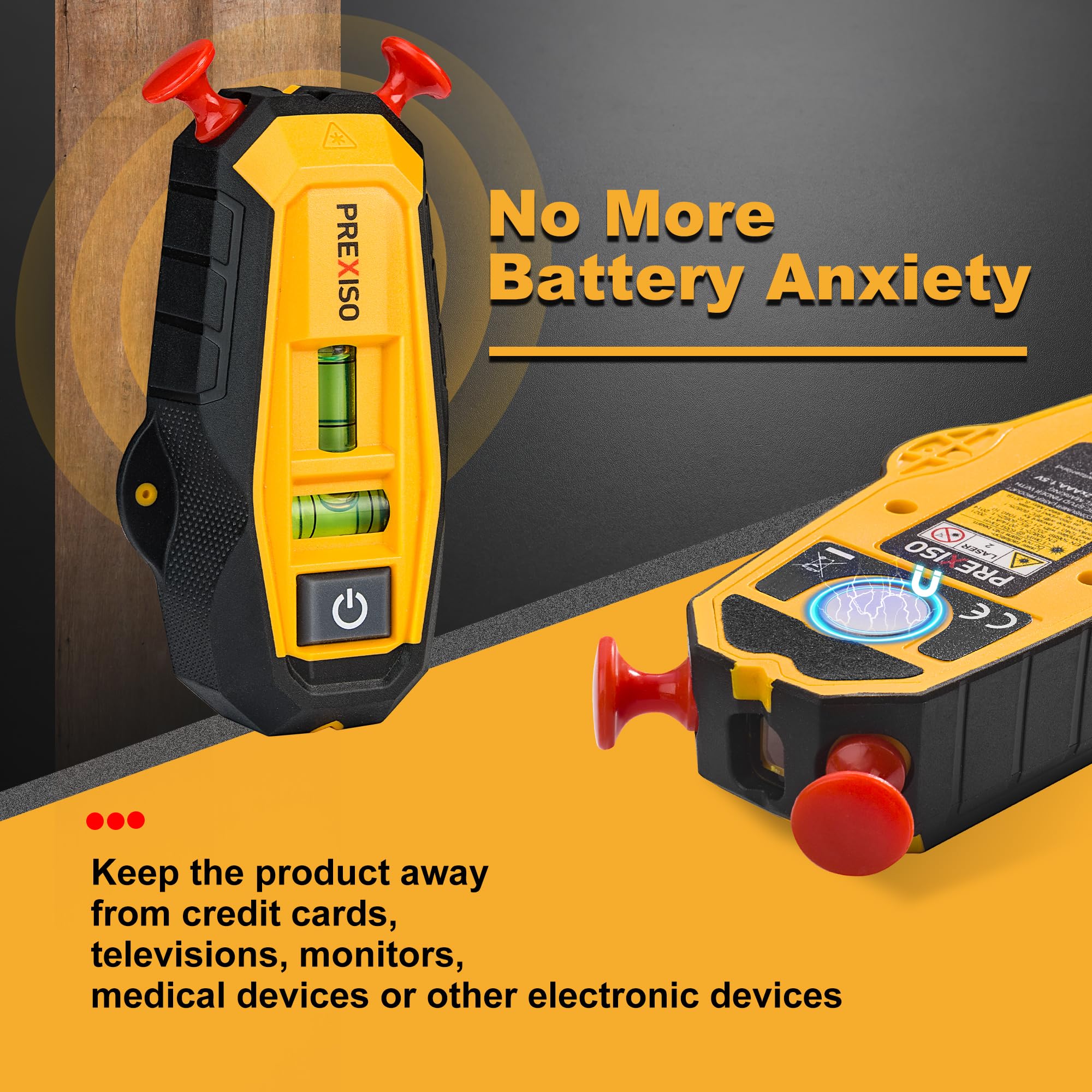 PREXISO Magnetic Stud Finder with Laser Level - Image 2
