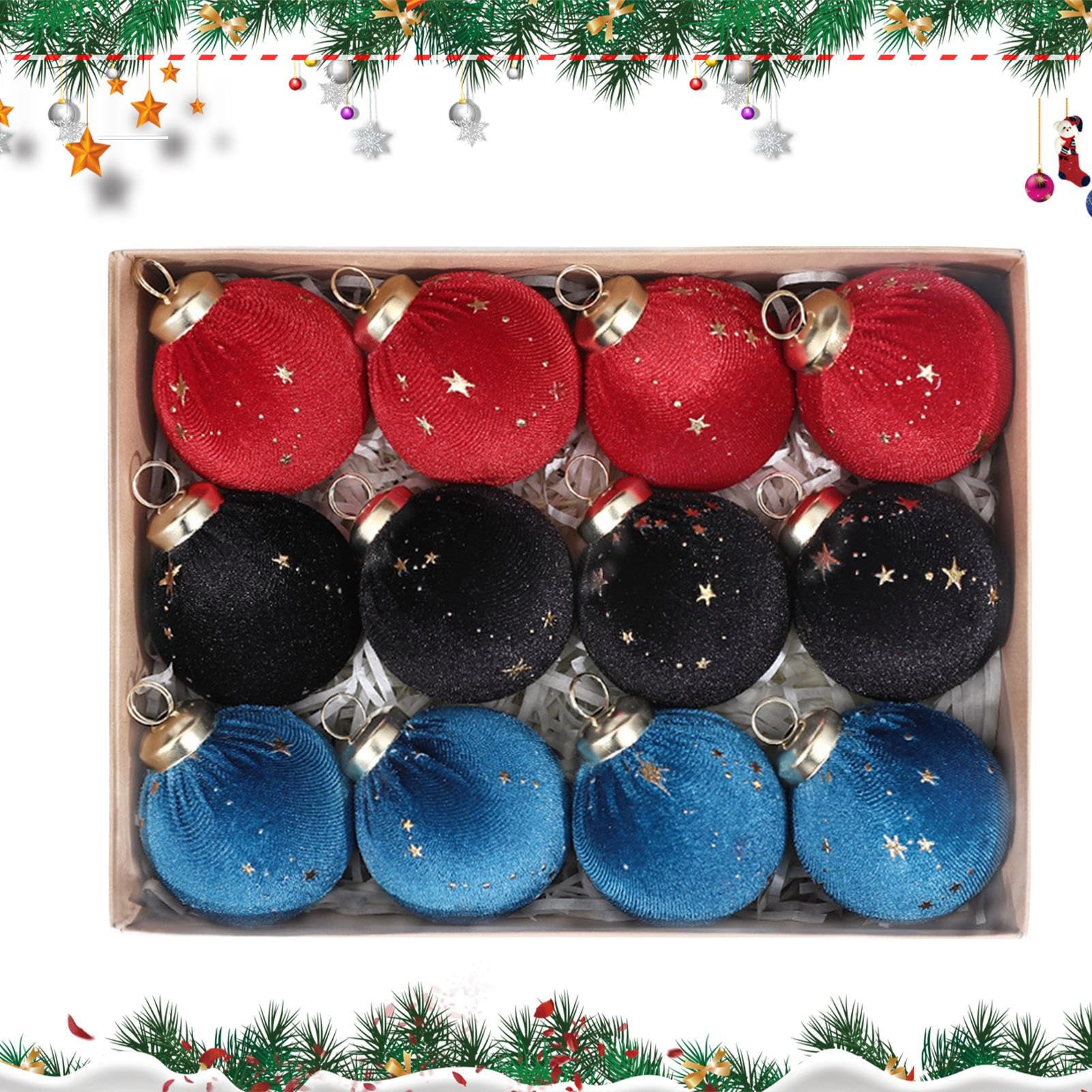 Boules de Noël incassables en velours grand format déco extérieure et arbre de fête chic