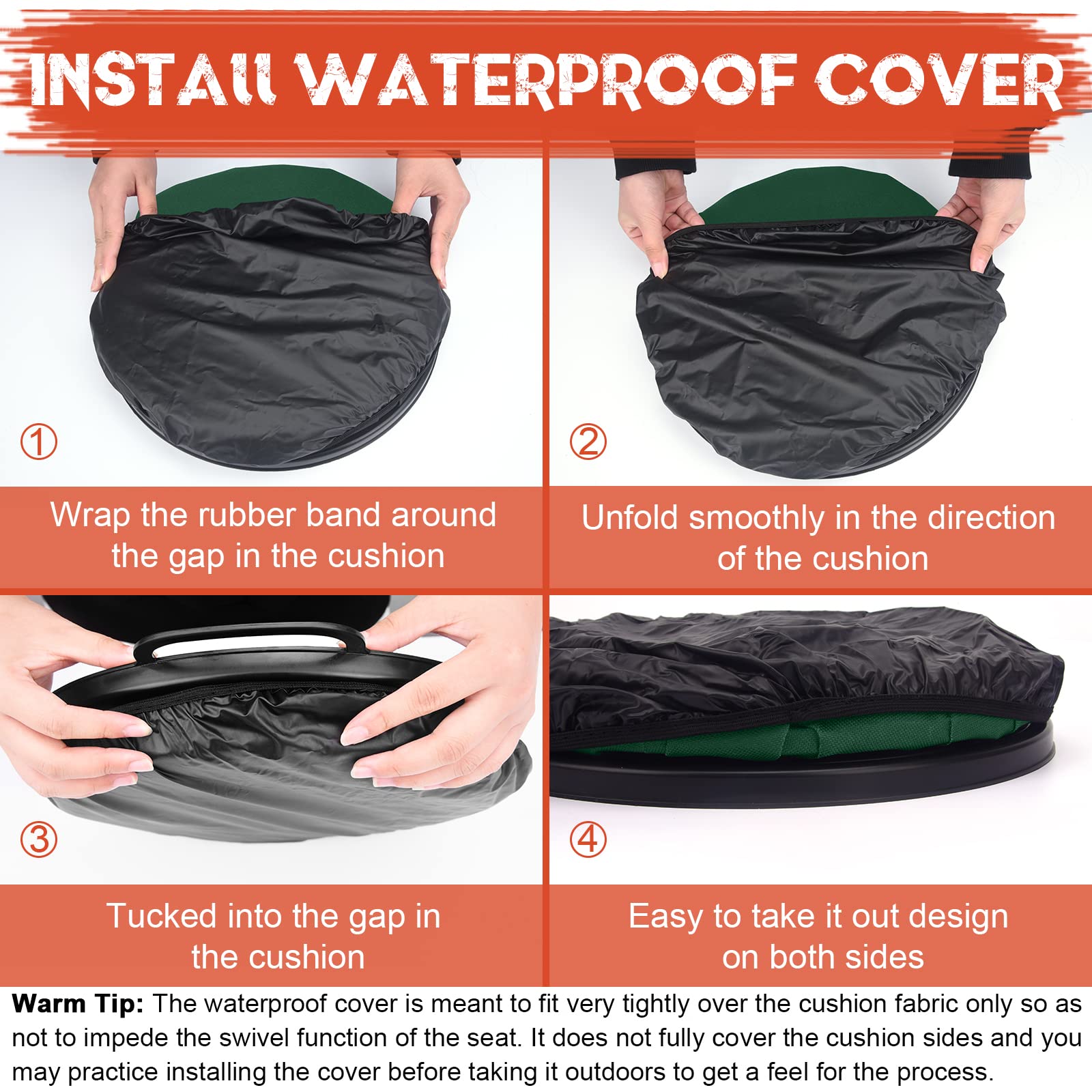 WarBull 360 Grad drehbarer Schalensitz, 5 Gallonen Eimerdeckelkissen, leiser Dreh-Schalensitz, bequem, mit wasserdichter Abdeckung, für Jagd, Angeln, Gartenarbeit und Camping, Grün