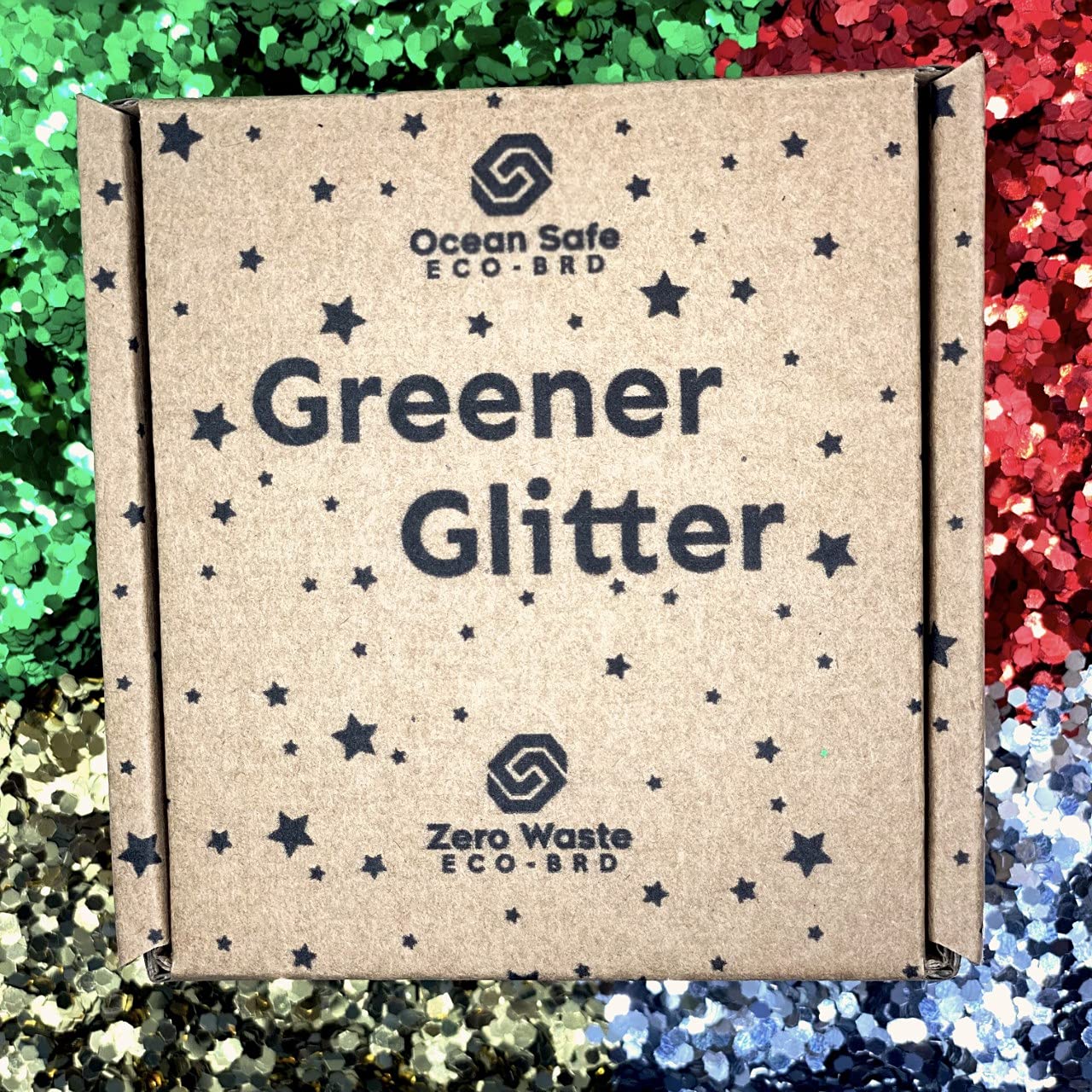 Greener Glitter 100% Plant not Plastic, No Guilt Biodegradable and Fully Compostable, Eco, Ocean Safe, Zero-Waste, Multi Pack (Chunky Grain) - Red, Green, Gold and Silver (40g Total)