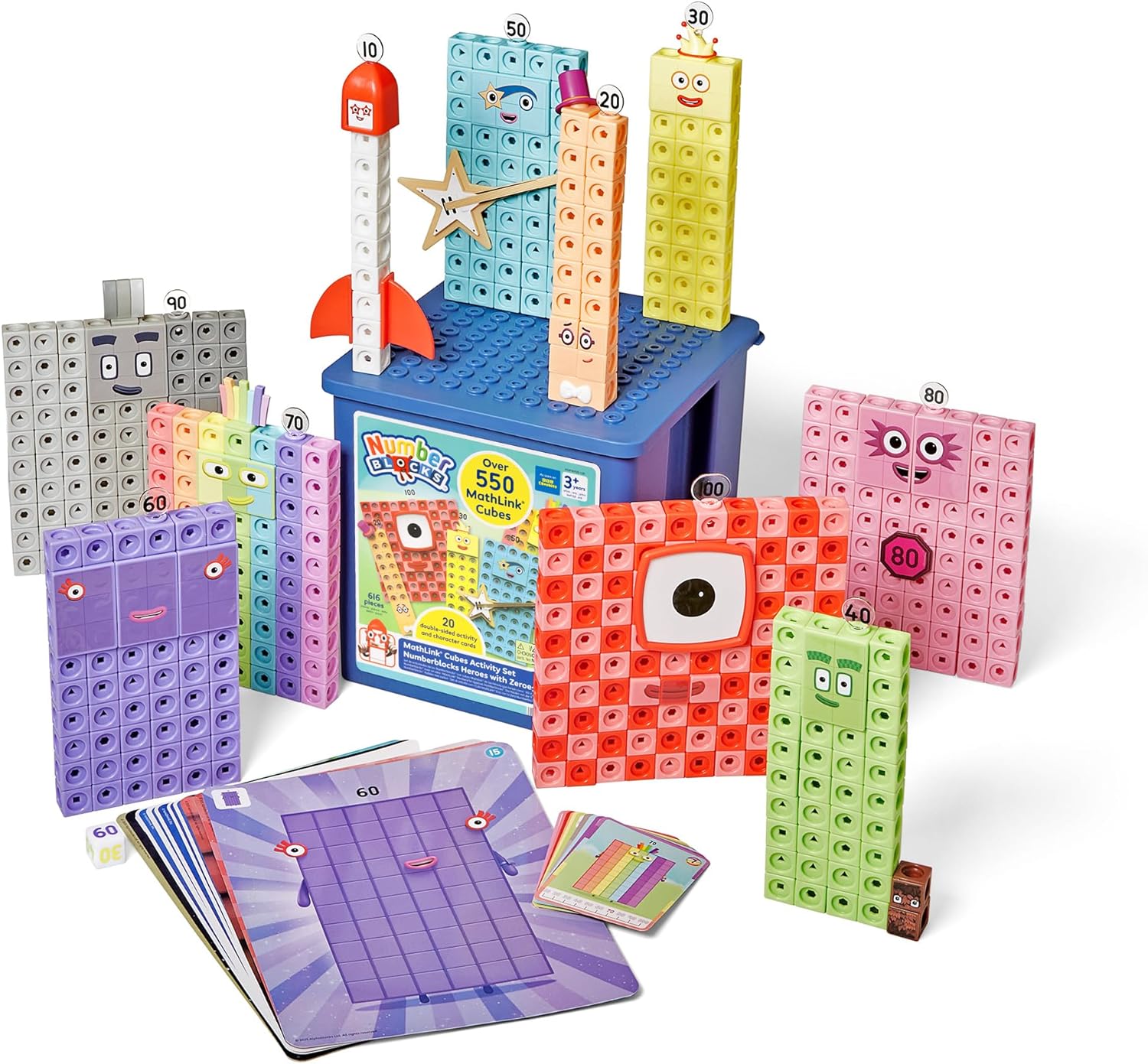 Learning Resources MathLink Cubes Numberblocks Set - 616 Teile Mathelernspiel Ab 3 Jahren