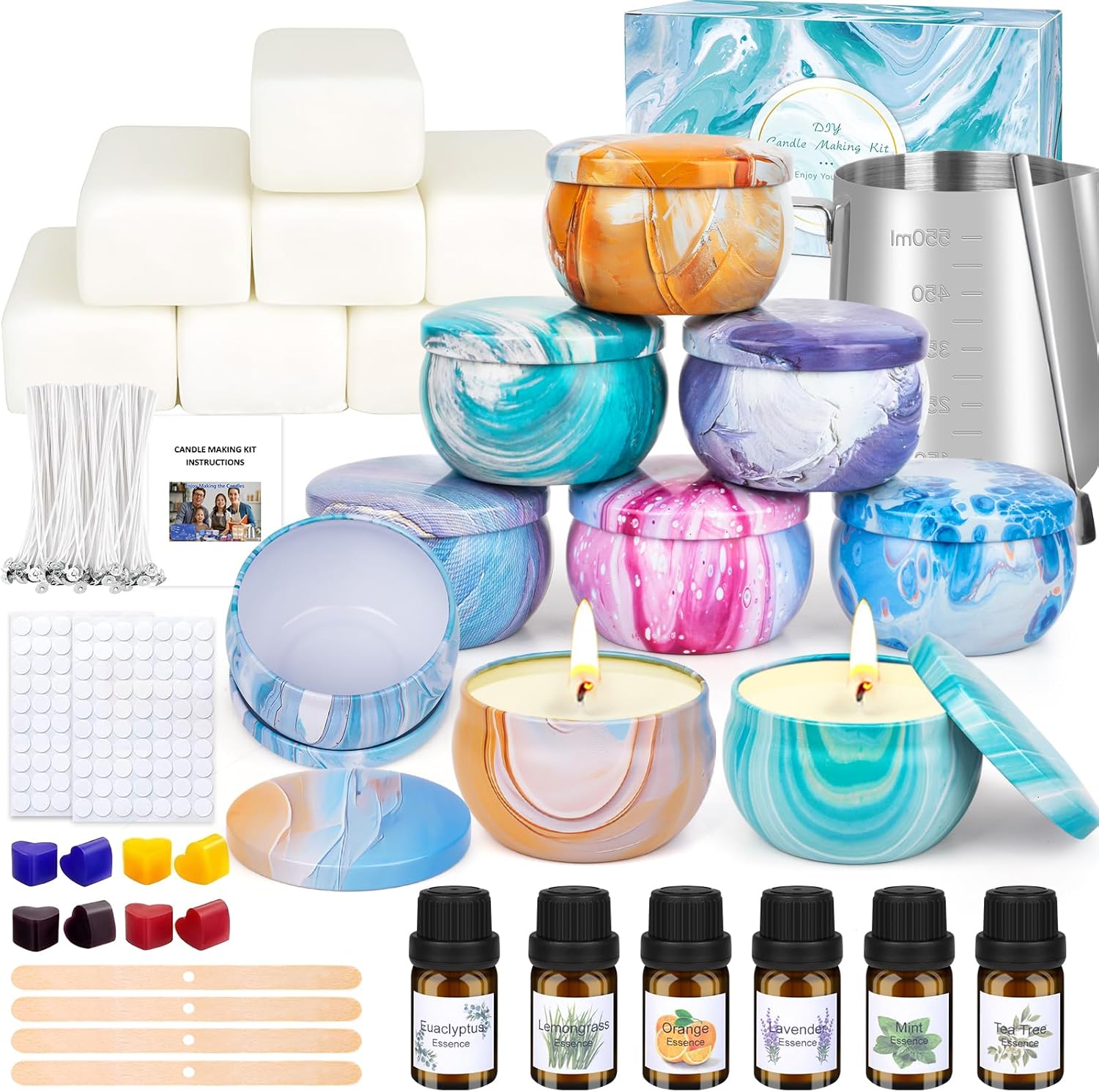 OFUN Candle Making Kit for Adults, DIY Candle Making Supplies for Beginner, Christmas DIY Gifts, Candle Making Kits for Adults - Includes Beeswax, Essential Oils, Dyes, and More, Crafts for Adult