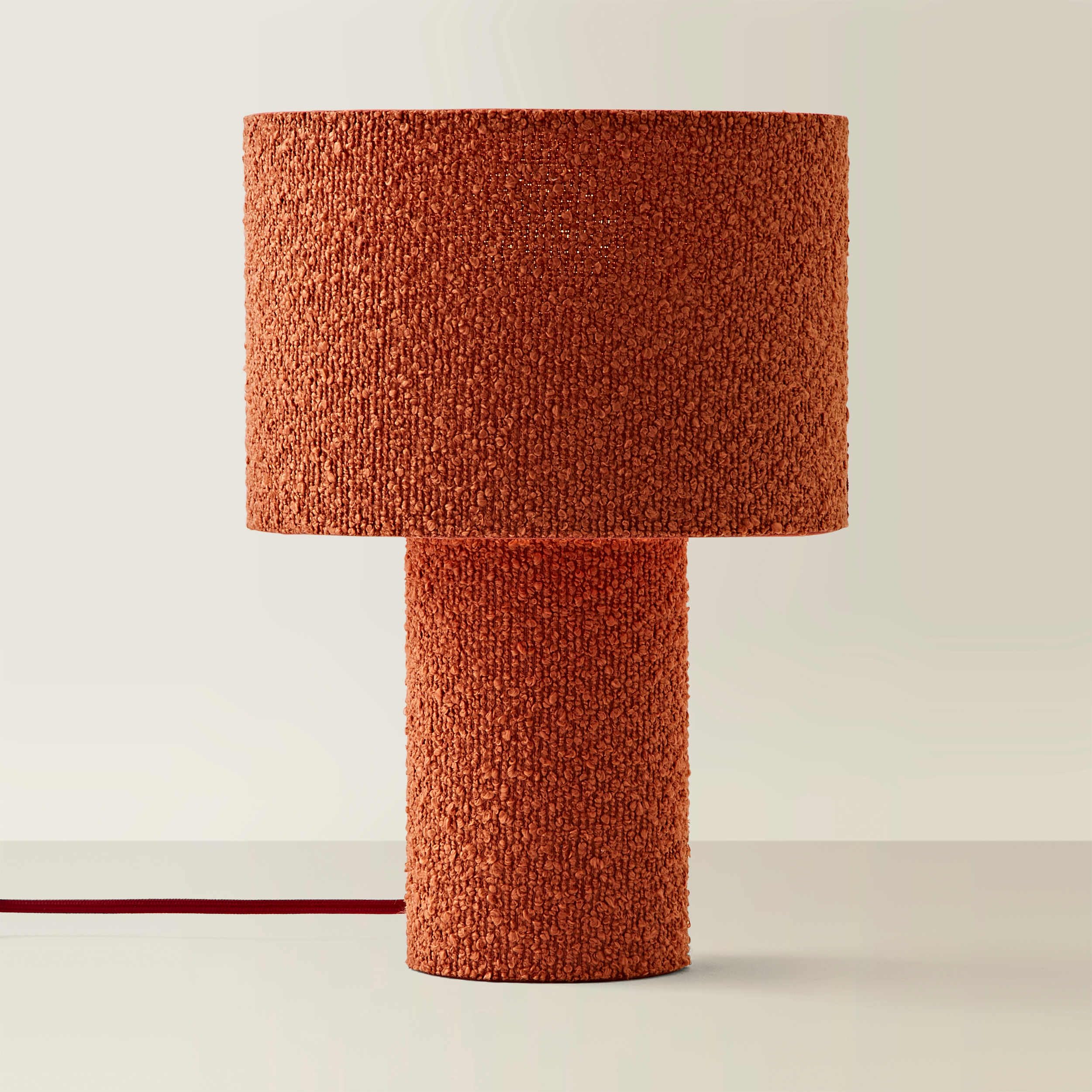 Valuelights Red | Ash Rust Boucle Table Lamp | Table Lamp, Home Décor & Improvement Essential