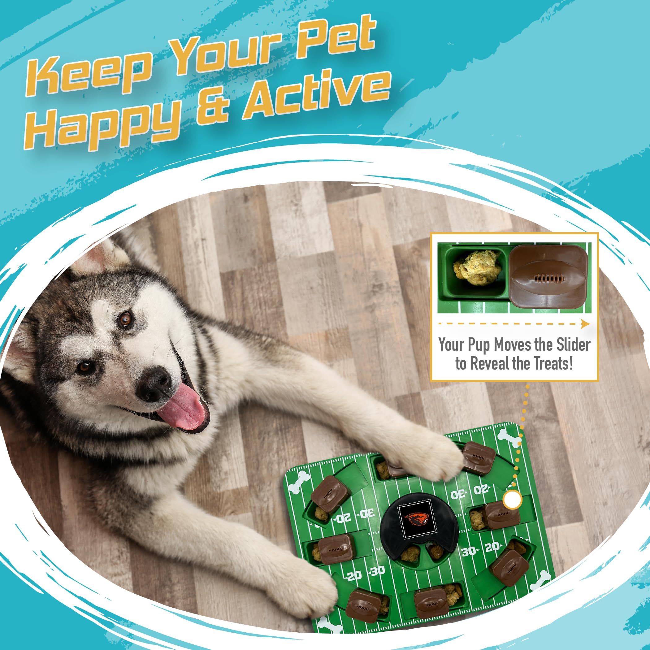 Pets First NCAA Oregon State Beavers - Juguete de rompecabezas para perros, juguete interactivo para perros, rompecabezas lento para perros