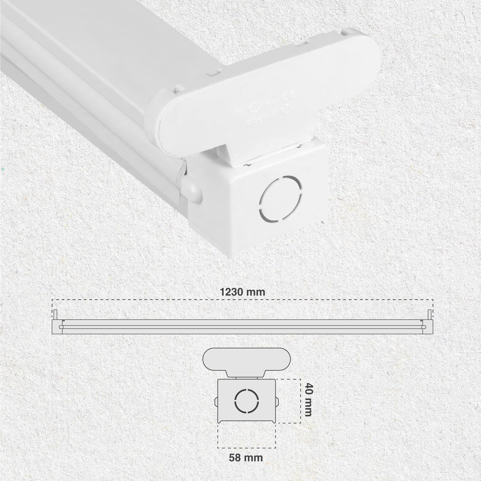 Eurocali Tubo LED 120cm 18W 1850 lumen Luce Fredda 6500K - Pacco con 6 tubi e 3 Plafoniere Portatubo da Interno