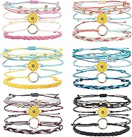 Vista 8 de String Boho Bracelet Ankle Adjustable Beaded Anklets,Handmade Surfer Beach Bracelets,Colorful Braided Bracelets String Rope Anklets Bracelets