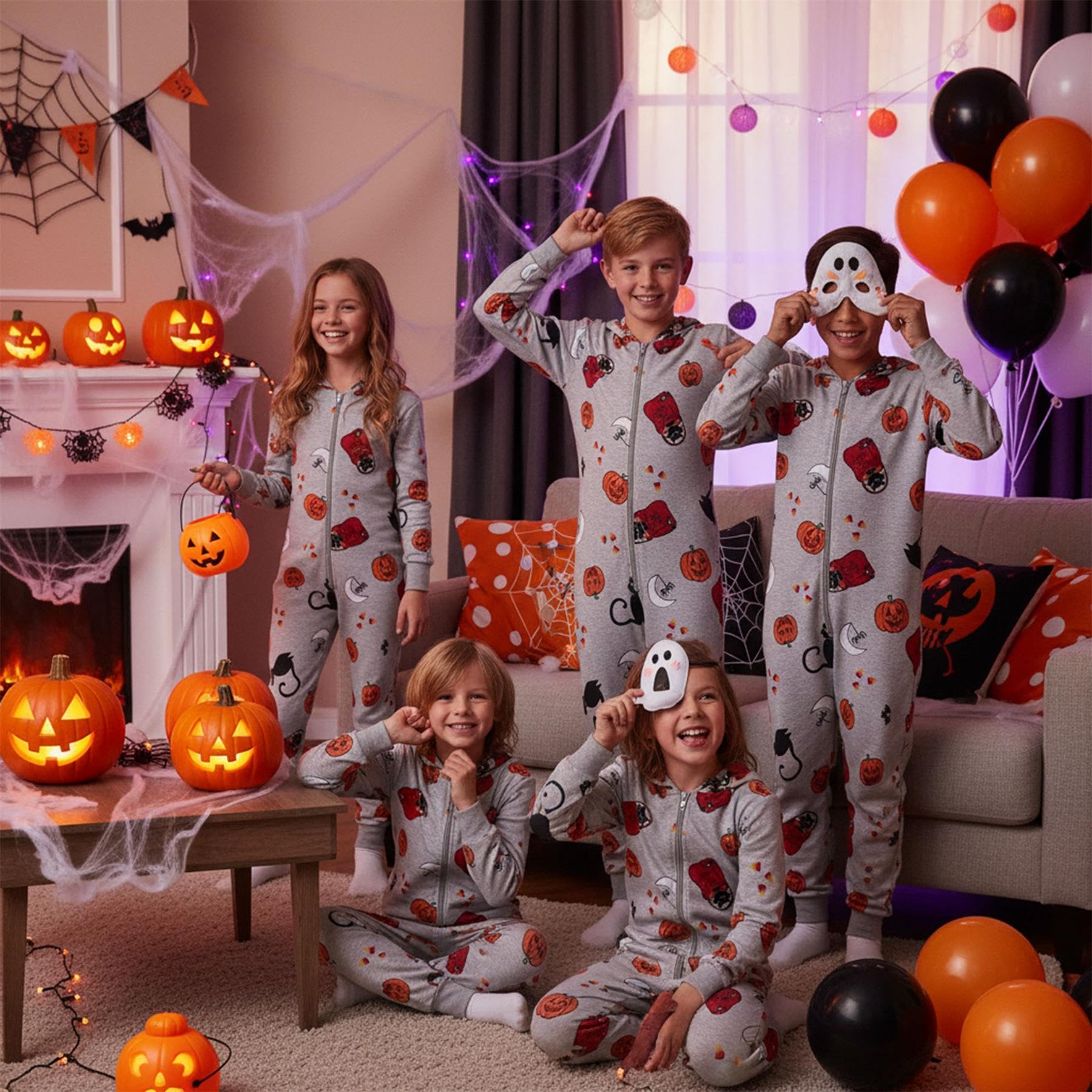 A2Z 4 Kids Mädchen Jungen Overall Halloween Baumwolle A2Z Onesie Einteilig Kapuze Nachtwäsche Overall Kinder Alter 2-13 Jahre