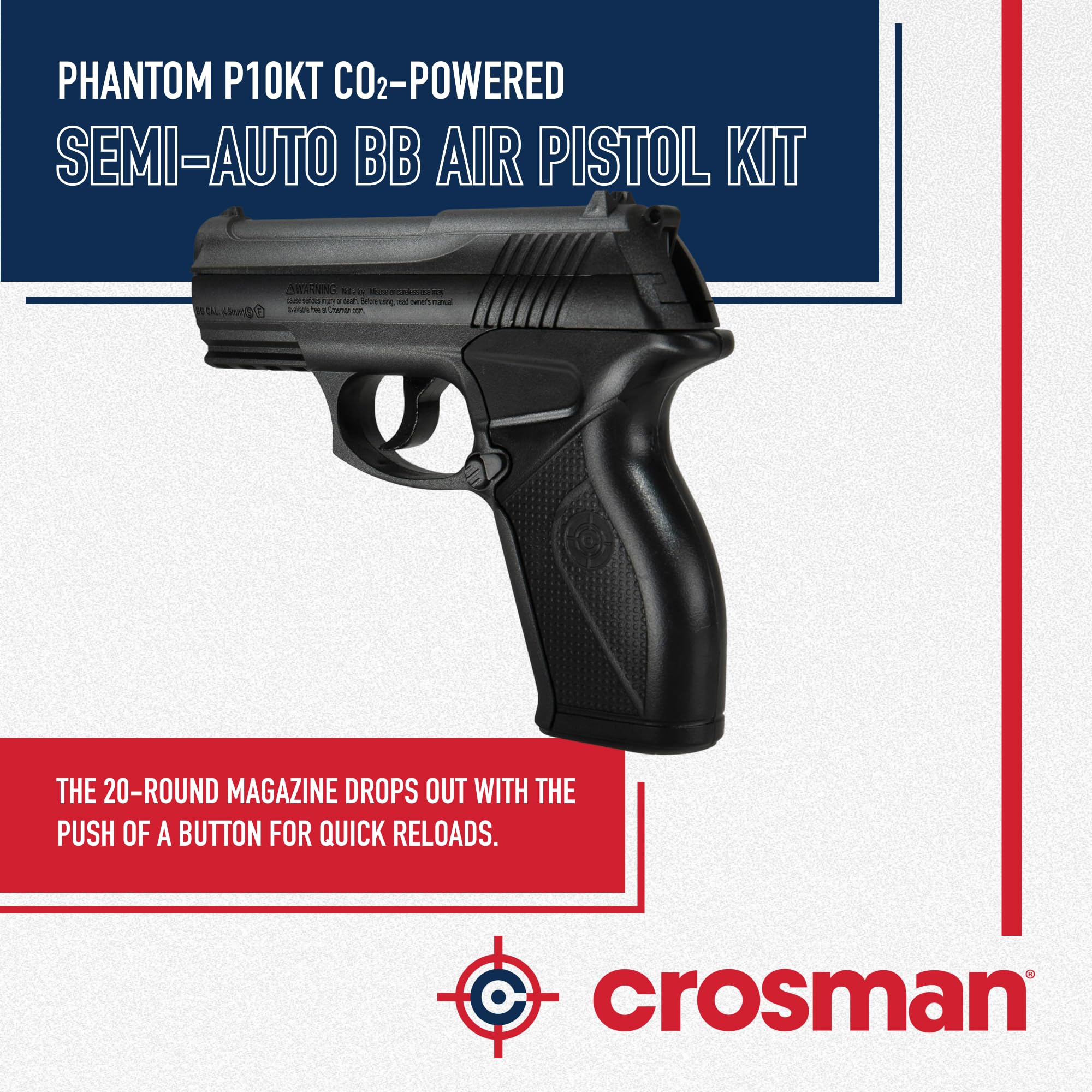 Crosman P10 Kit CO2 Pistola de Aire Comprimido Calibre 4,5mm