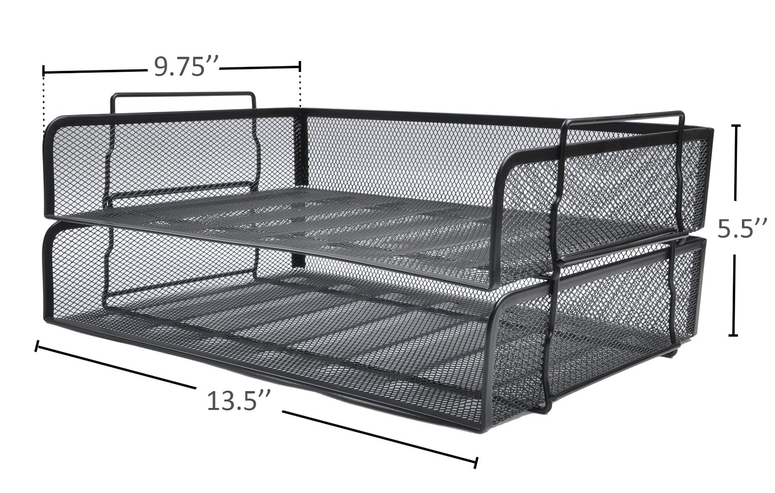 Easepres 2-poziomowy organizer na dokumenty z możliwością układania w stos | The Mesh Collection, czarny