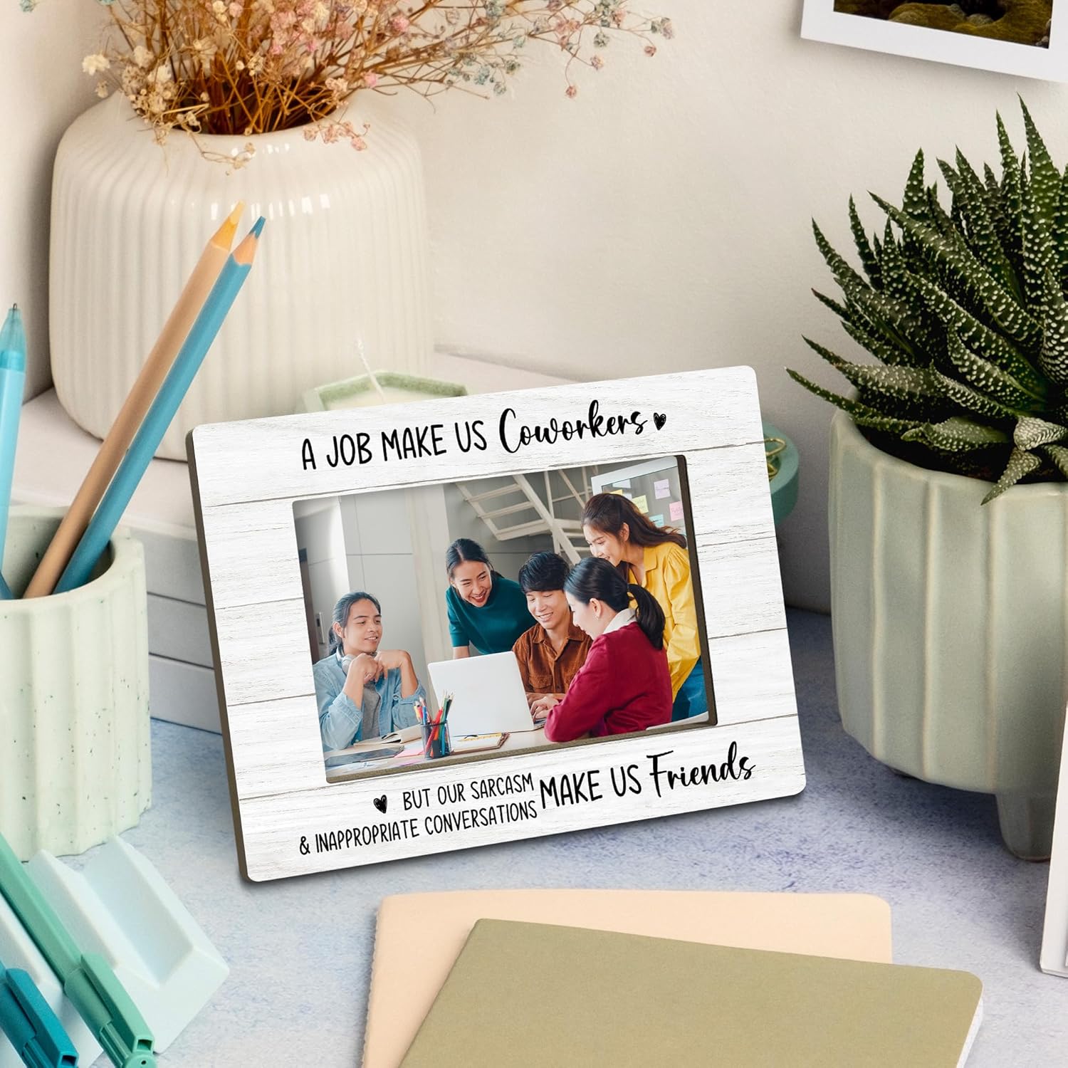 Work Bestie Gifts Picture Frame, Gifts for Work Friends Bestie Coworkers Women, Funny Coworkers Friendship Photo Frame 4x6 Horizontal Photo for Tabletop Display - Image 2
