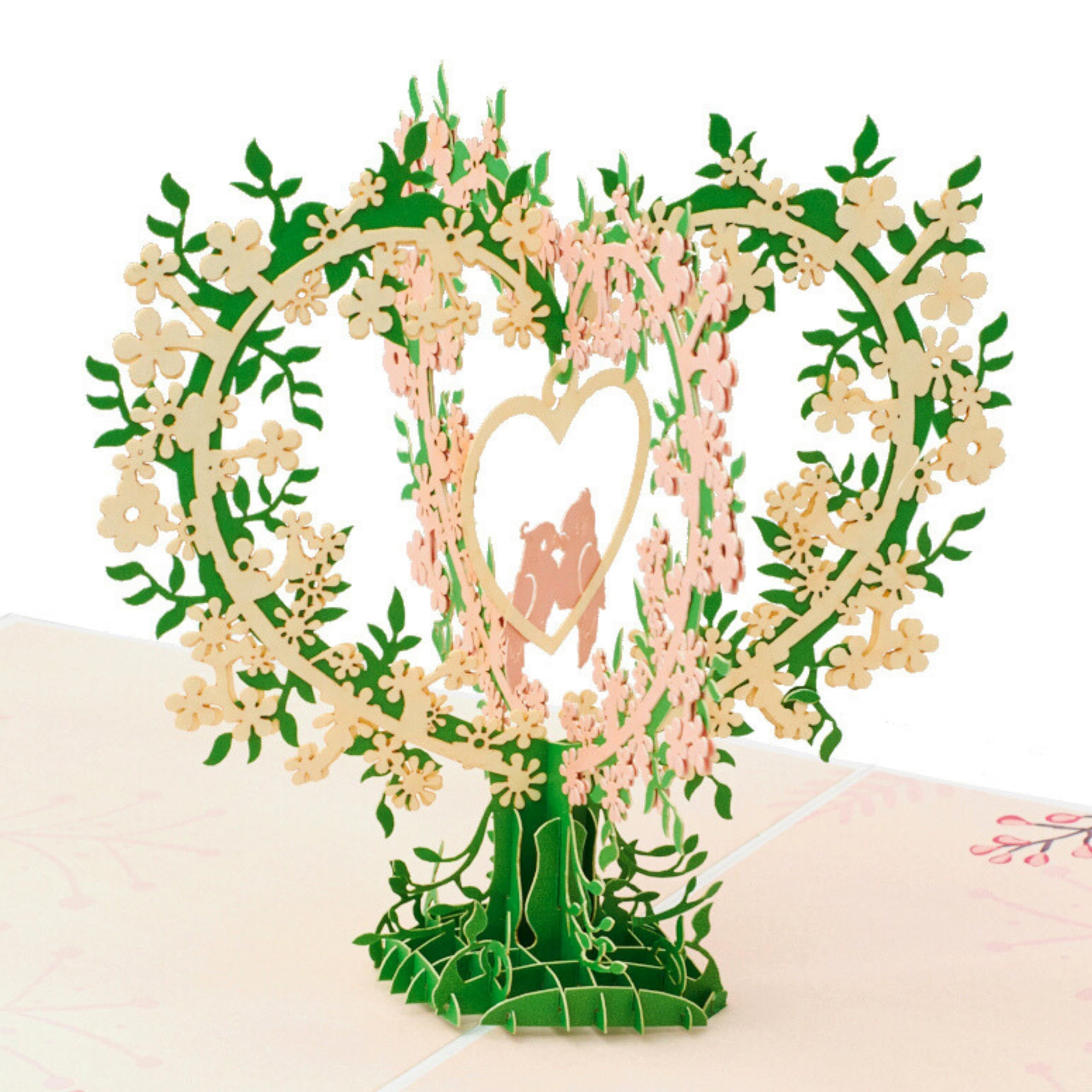 Biglietto D'auguri 3D Pop-up Con Cuore E Fiori | Per San Valentino, Compleanno, Matrimonio, Regalo Per Lei E Lui