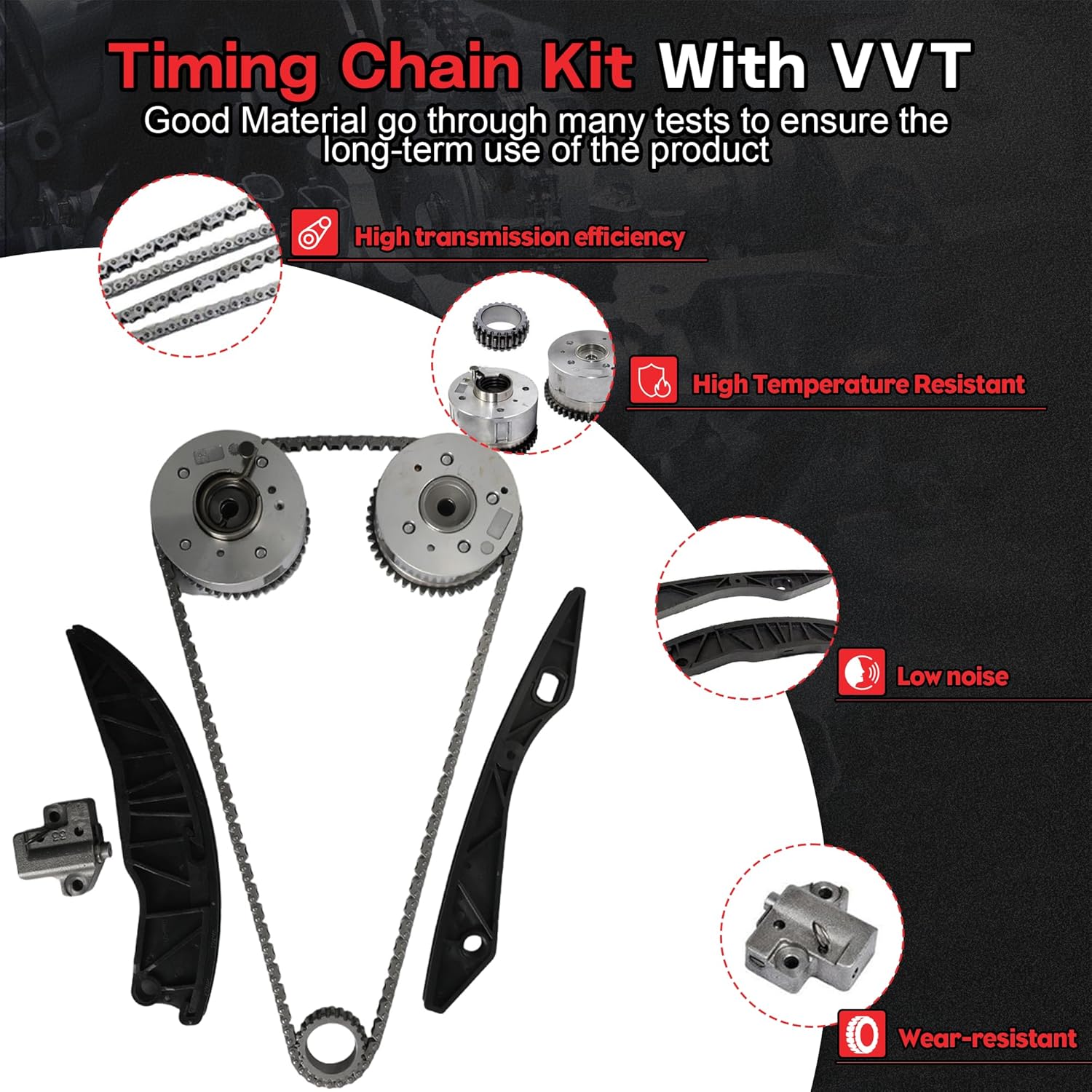 G4FG 1.6 Overhaul Rebuild Kit with Timing Chain Kit Crankshaft Piston Kit & Con-Rod fit for Hyundai Solaris Creta Accent Elantra Kia Cerato Sportage Rio Soul 1.6L 2012-2022 Replace #23110-2B000