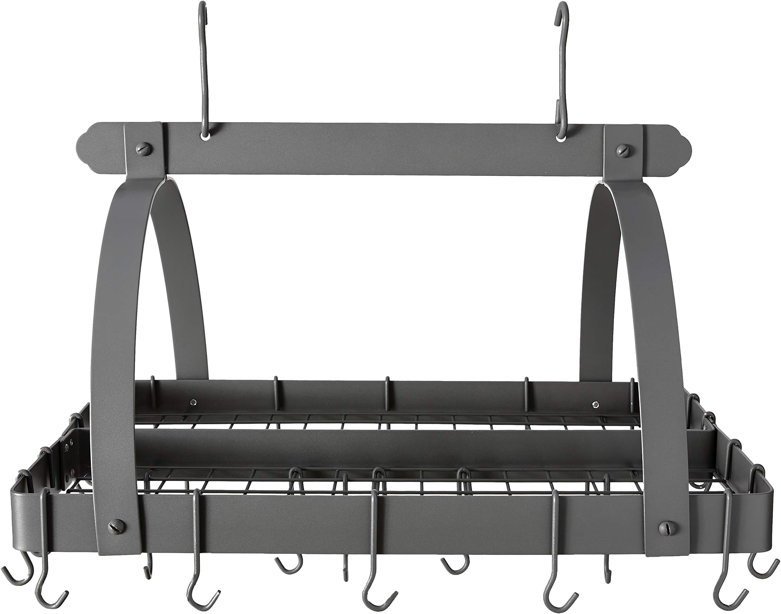 Old Dutch HalfRound Pot Rack with Grid & 12 Hooks, Copper