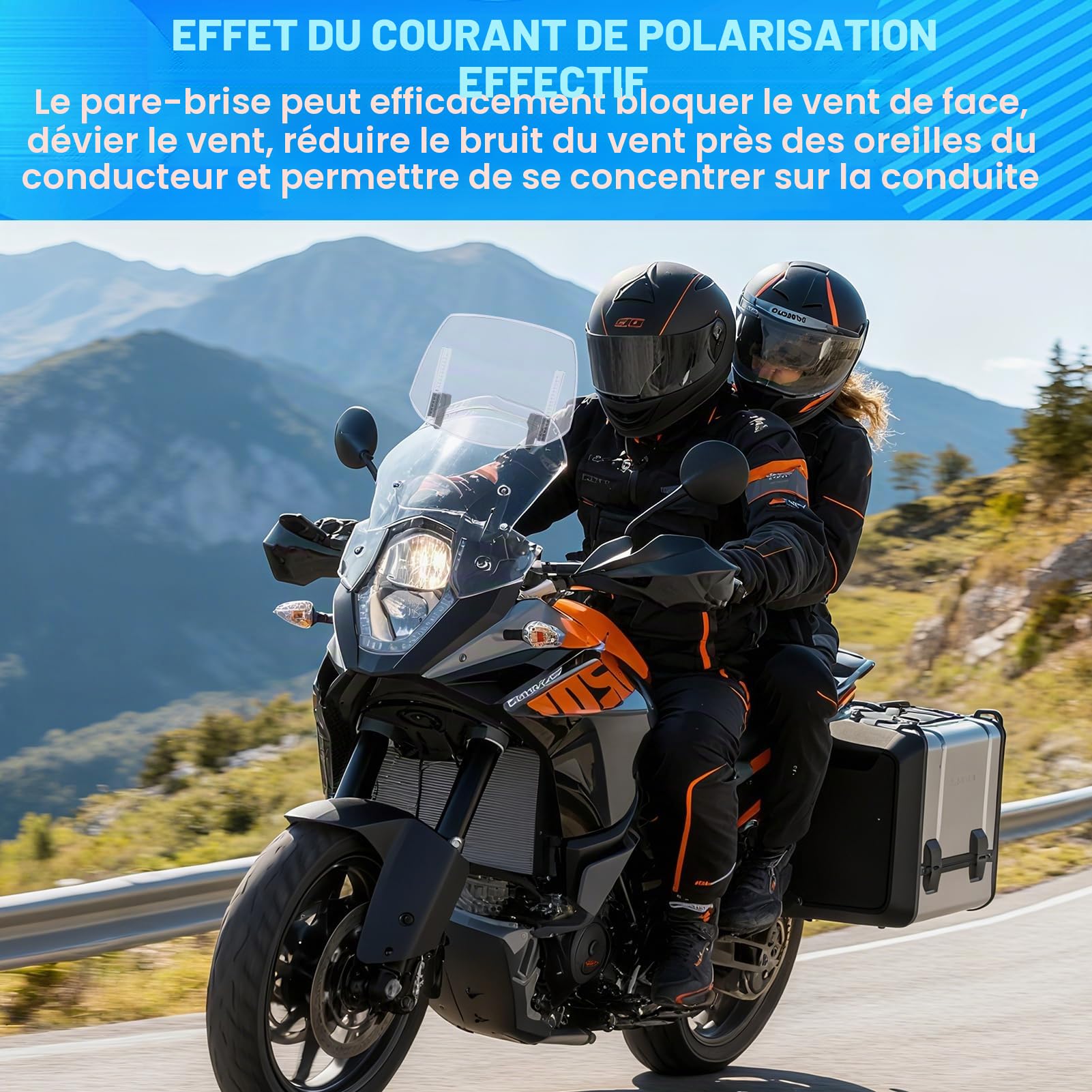 Extension de pare-brise de moto universelle surélevée à clipser - Déflecteur de vent - 29,5 x 17,5 cm - Extenseur de pare-brise en ABS - Spoiler - Convient aux motos avec pare-brise avant