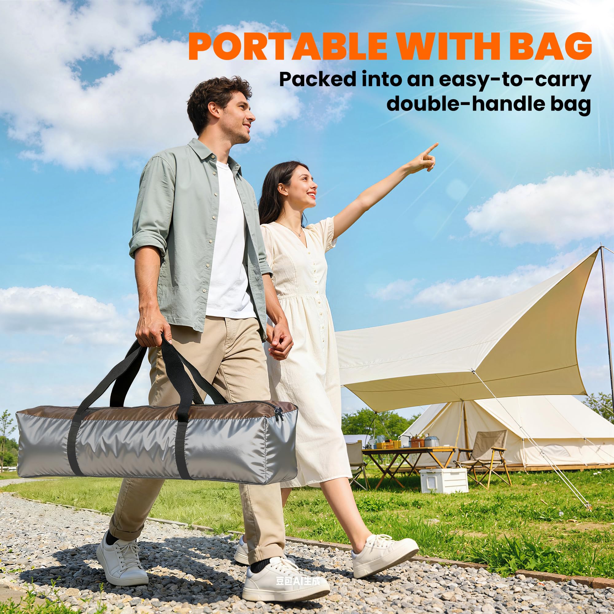 Tienda de campaña instantánea de Doble Capa Outsunny con toldo Impermeable, Tienda Domo Hexagonal para 4 Personas, Refugio de Camping portátil con Suelo Cosido y Bolsa de Transporte, Ideal para