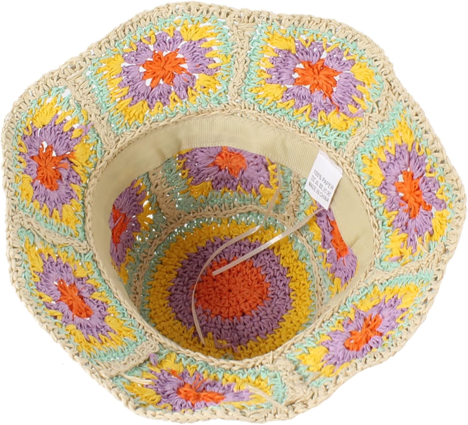 Minache Women Crochet Bucket Hats Floppy Beach Hat Floral Cap Foldable Outdoor Knitted Beanies image 4