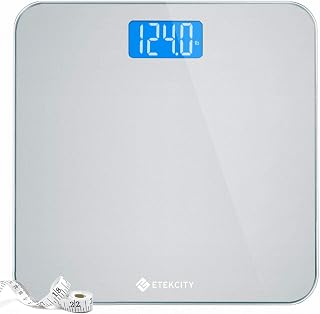 Etekcity Digital Bathroom Scale: 0.2lb Accurate Body Weight Scale, 400lb Tempered Glass Platform, Large Backlit Display