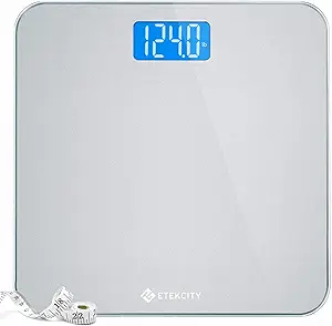 Etekcity Scale for Body Weight, Digital Bathroom Weighing Machine for People, Large and Easy-to-Read Backlight Display, Accurate with High Precision Measurements, Durable Tempered Glass, 400 lbs