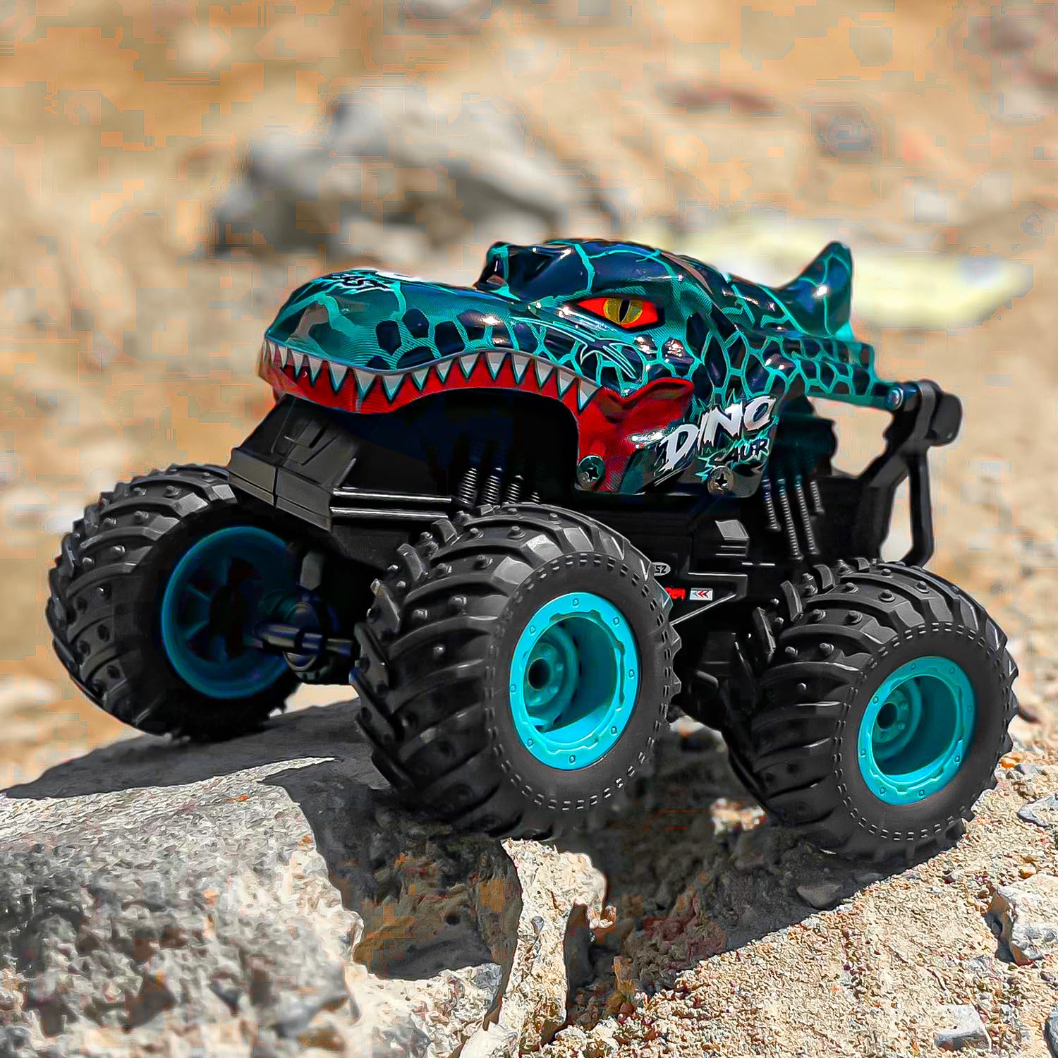 Ferngesteuertes Auto 2,4GHz RC Monstertruck 1:20 20 km/h 360° Drehung LED-Licht Dinosaurier Spielzeug ab 3 Jahre Jungen Mädchen