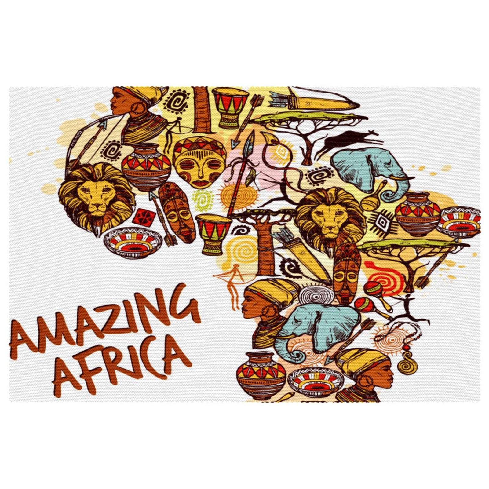 Sets de table africains faciles à nettoyer pour protéger votre table de la chaleur