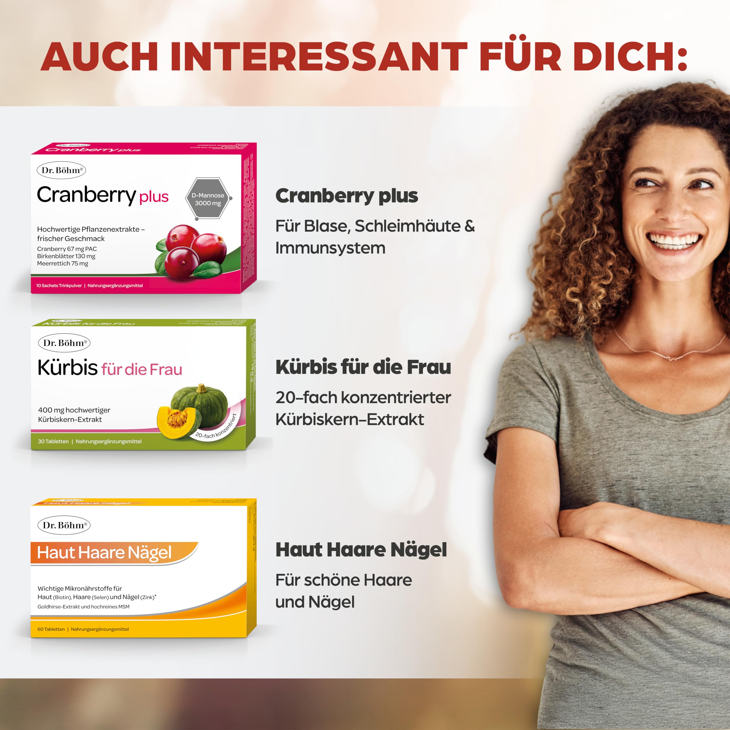 Dr. Böhm Cranberry complex: Für gesunde Harnwege und Blase, mit hochdosiertem Cranberry-Extrakt, Birkenblättern, Brunnenkresse & Meerrettich, 30 Tabletten