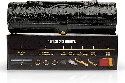 Miniatura 5 de Kit de pulido y cuidado de zapatos de 12 piezas, kit de abrillantador de zapatos de cuero para hombres y mujeres con pulido marrón, negro, neutro,