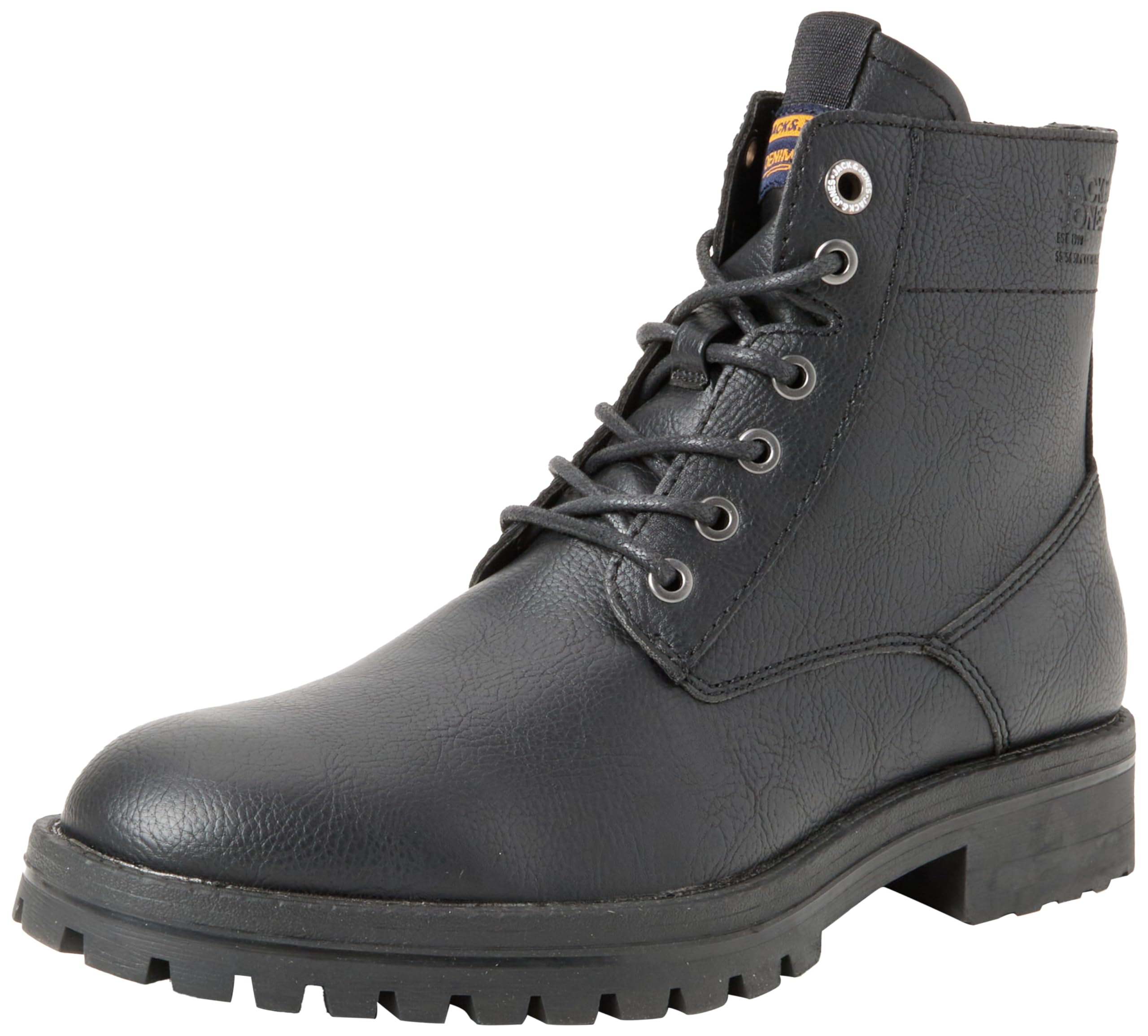 JACK & JONES Men's Jfwbernie PU Lace-Up Boots, charcoal, 10 UK