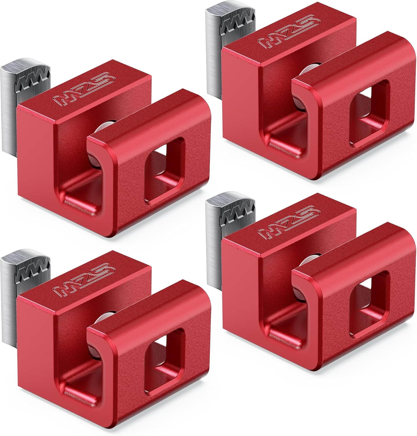 MZS Tie Down Anchors, Bed Rail Cleats Bolts Nuts for Cargo Trailer Compatible with 2005+ Frontier/2004-2024 Titan for Utili-Track System, Replaces 999T7-ZV00A Aluminum (Red, 4pcs)