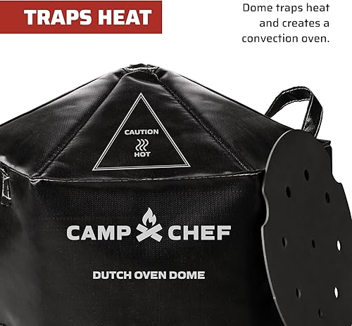 Miniatura 5 de Camp Chef Black Dutch Horno Dome & Placa Difusor de Calor - Equipo de cocina al aire libre para artículos esenciales del hogar y accesorios de