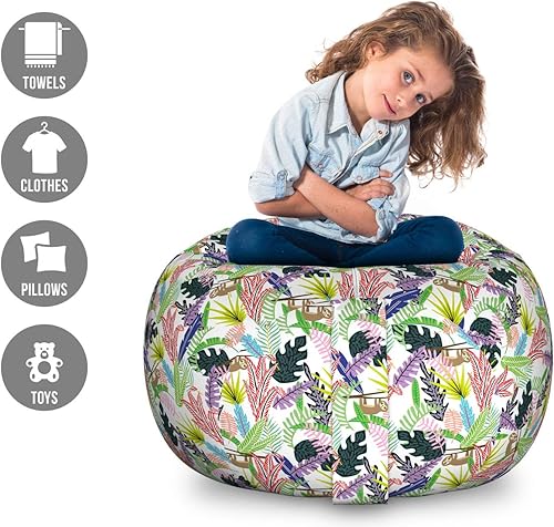 Miniatura 257 de Ambesonne Bolsa de juguetes de almacenamiento para perros, patrón con cachorros de raza pura, Bichon Pug Spitz Dachshund Poodle Shih Tzu, Rosa y