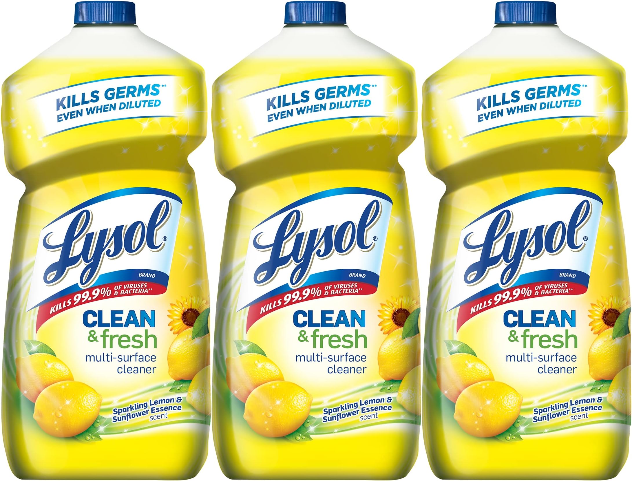 LysolClean and Fresh Multi-Surface Cleaner with Lemon and Sunflower (3 x 40oz)