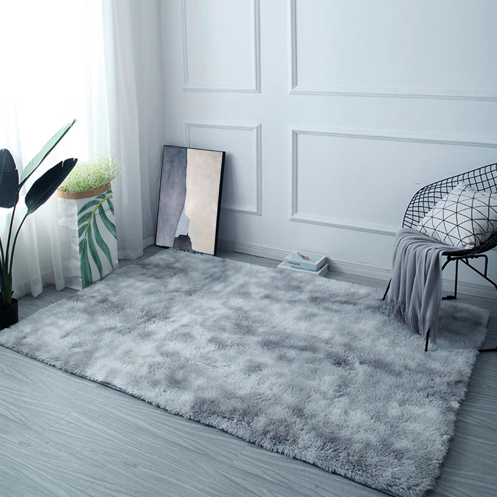 Tapis moelleux chambre salon 110x270 cm | Tapis shaggy poil long enfants