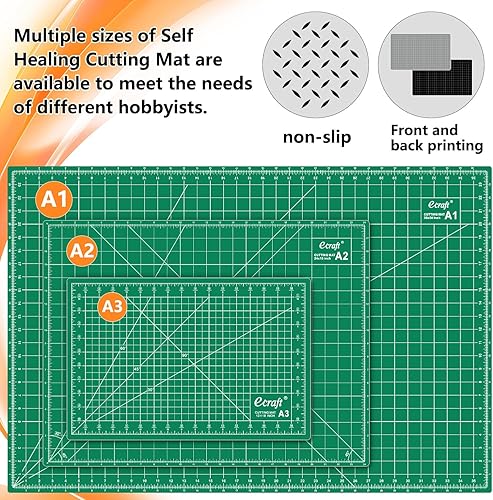 Miniatura 35 de Ecraft Alfombrilla de costura autorreparable, 9 x 12 pulgadas, doble cara de 5 capas para manualidades, costura, tela, acolchado, proyectos