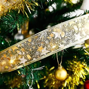 クリスマスツリー ライト リボン イルミネーション オーナメント 5m Amazon.co.jp: ZEZYXUFM クリスマスツリーの飾りリボンライト 5M