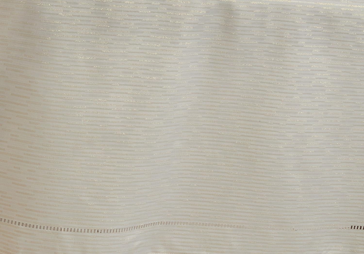 SARO LIFESTYLE 4009.I13108B Linette Collection Hemstitched Design Table Runner, 13" x 108", Ivory