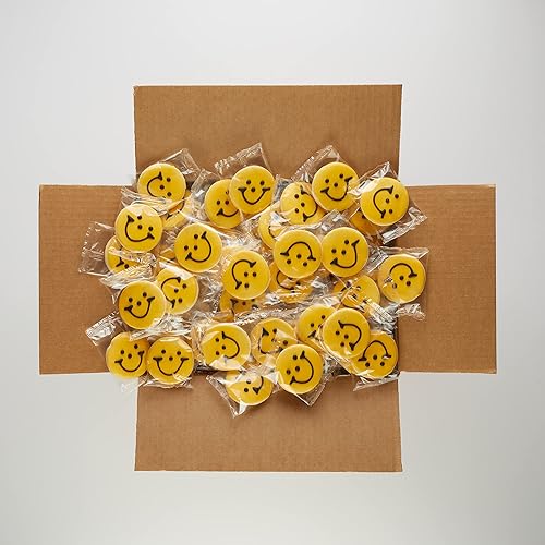Paquete de 50 mini galletas de azúcar Smiley Smiley Face sin nueces, negras y doradas