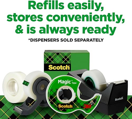 Miniatura 7 de Scotch - Magic - Cinta adhesiva 6 rollos numerosas aplicaciones invisible diseñado para reparaciones 34 x 1000pulgadas en caja 810K6