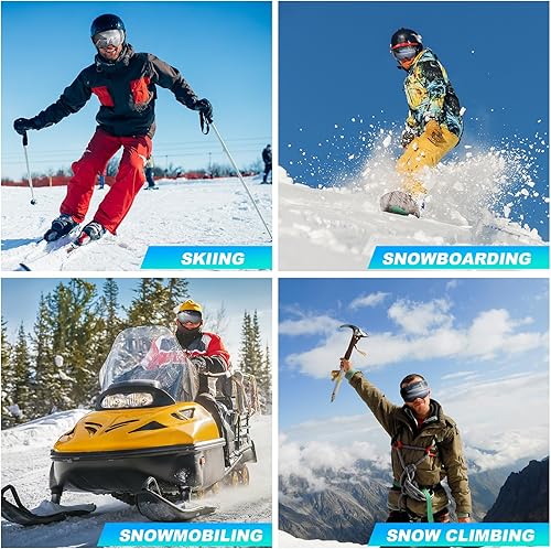 Miniatura 6 de LAVOLLY Gafas de esquí de snowboard para adultos, 100% protección UV antivaho gafas de nieve